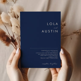 Modern minimalistisch marineblauw | Zilverweddensc Kaart