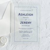 Modern minimalistisch marinebruin huwelijk acryl uitnodigingen