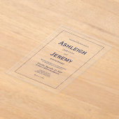 Modern minimalistisch marinebruin huwelijk acryl uitnodigingen (Laagn)