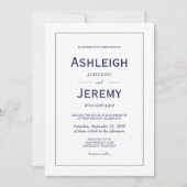 Modern minimalistisch marinebruin huwelijk kaart (Voorkant)