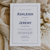 Modern minimalistisch marinebruin huwelijk kaart