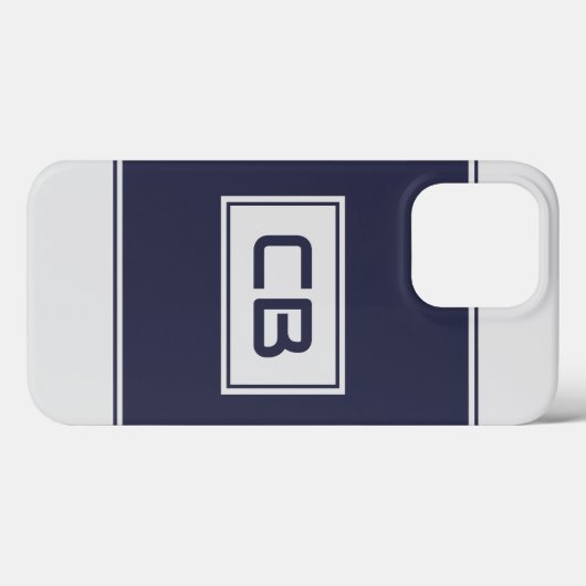 Modern minimalistisch marinemonogram Case-Mate iPhone case (Achterkant (horizontaal))