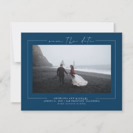 Modern minimalistisch marinesblauw sparen de Datum Save The Date