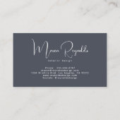 Modern minimalistisch marinescript visitekaartje (Achterkant)