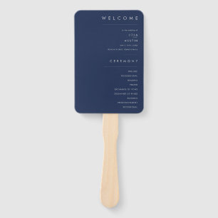 Modern minimalistisch marinestuarium Blue Silver W Handwaaier