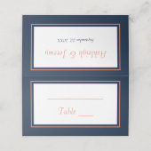 Modern minimalistisch marineverbinden met blauw ko plaatskaartje (Buitenkant ongevouwen)