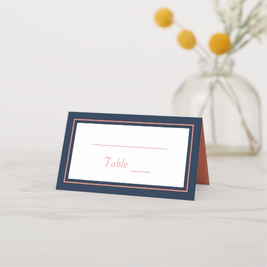 Modern minimalistisch marineverbinden met blauw ko plaatskaartje (Voorkant)