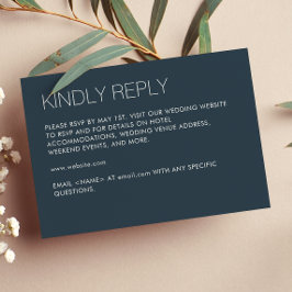 Modern minimalistisch marineverbod RSVP kaartje