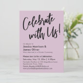 Modern Minimalistisch Mauve Roze Vier het met Ons! Kaart (Staand voorkant)