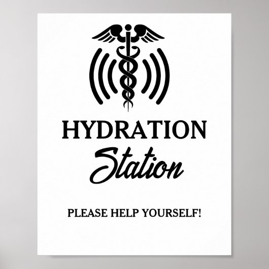 Modern Minimalistisch Medisch Afstuderen Drink Par Poster (Voorkant)