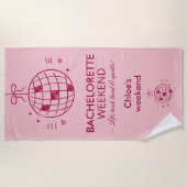 Modern Minimalistisch Meisjesuitstapje | Roze Strandlaken (Voorkant)