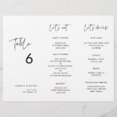 Modern Minimalistisch Menu & Tafelnummer drievoudi (Voorkant)