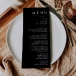 Modern minimalistisch | Menu Zwart weddenschap<br><div class="desc">Deze moderne minimalistische | Het zwarte trouwdinermenu is perfect voor je lelijke boho bruiloft. Het eenvoudige, unieke abstracte ontwerp dat vergezeld gaat van een hedendaags, minimaal script en een zwart-wit kleurenpalet geeft dit product een gevoel van elegante formele luxe terwijl het simplistische, chic bohemen blijft. Houd het zoals is, of...</div>