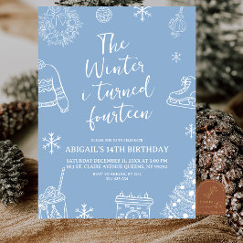 Modern Minimalistisch Mijn Winter Verjaardagsfeest Kaart