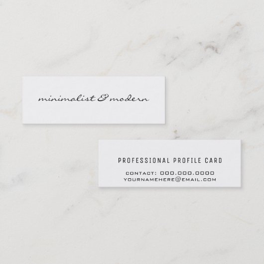 Modern & minimalistisch mini visitekaartje (Voorkant / Achterkant)