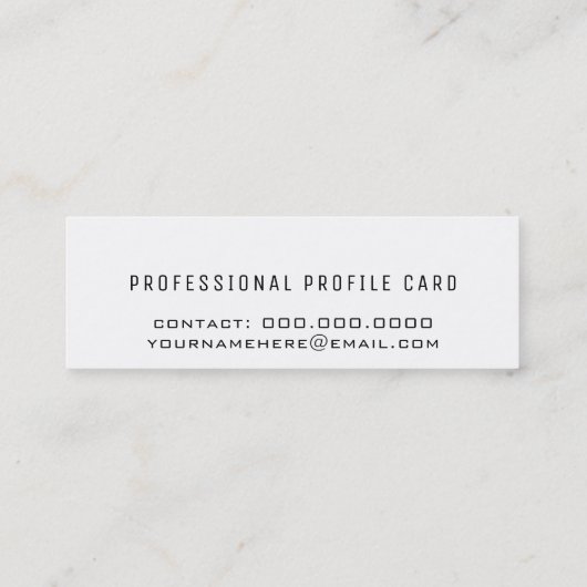 Modern & minimalistisch mini visitekaartje (Achterkant)