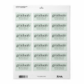 Modern Minimalistisch Mint Afstuderen retouradres Etiket (Full Sheet)