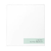 Modern minimalistisch mint Green Pastel Notitieblok (Voorkant)