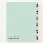 Modern minimalistisch mint Green Pastel Notitieboek (Achterkant)