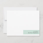 Modern minimalistisch mint Green Pastel Notitiekaartje (Voorkant)
