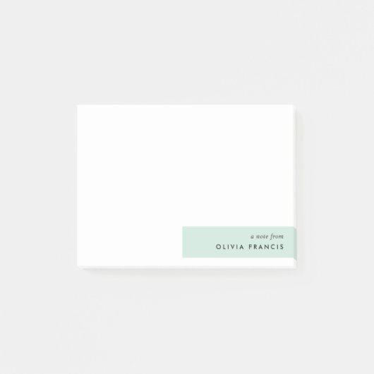 Modern minimalistisch mint Green Pastel Post-it® Notes (Voorkant)