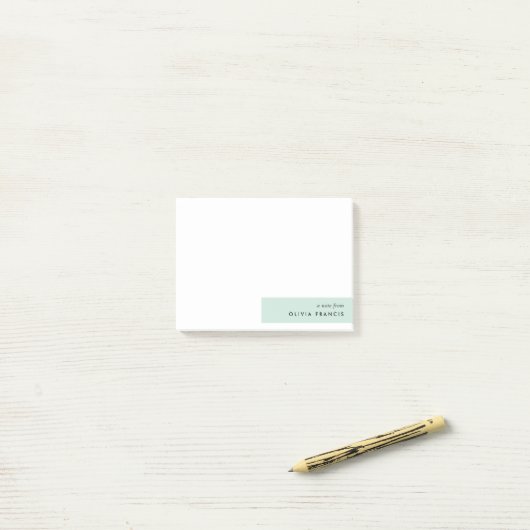 Modern minimalistisch mint Green Pastel Post-it® Notes (Op bureau)