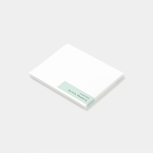 Modern minimalistisch mint Green Pastel Post-it® Notes (Schuin)