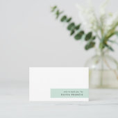 Modern minimalistisch mint Green Pastel Visitekaartje (Staand voorkant)