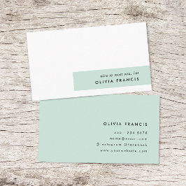 Modern minimalistisch mint Green Pastel Visitekaartje