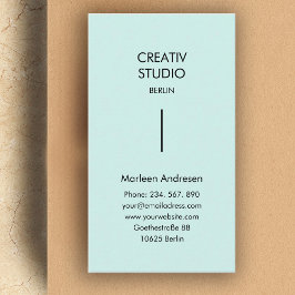 Modern minimalistisch minted zwart visitekaartje