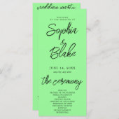 Modern minimalistisch mintgroen trouwprogramma (Voorkant / Achterkant)