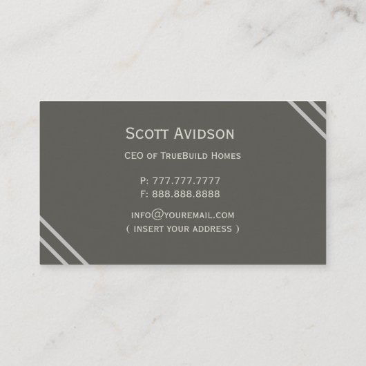 Modern minimalistisch monochroom visitekaartje (Achterkant)