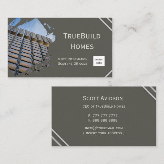 Modern minimalistisch monochroom visitekaartje (Voorkant / Achterkant)