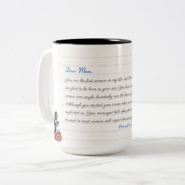 Modern minimalistisch monogram Aangepast fotocolla Tweekleurige Koffiemok