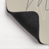 Modern Minimalistisch Monogram Beige Script Naam Muismat (Hoek)