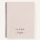 Modern Minimalistisch Monogram Blush Script Notitieboek (Voorkant)