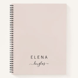 Modern Minimalistisch Monogram Blush Script Notitieboek