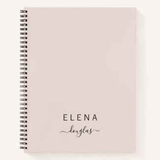 Modern Minimalistisch Monogram Blush Script Notitieboek