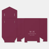 Modern minimalistisch monogram bruiloft Burgundy Bedankdoosjes (Ongevouwen)