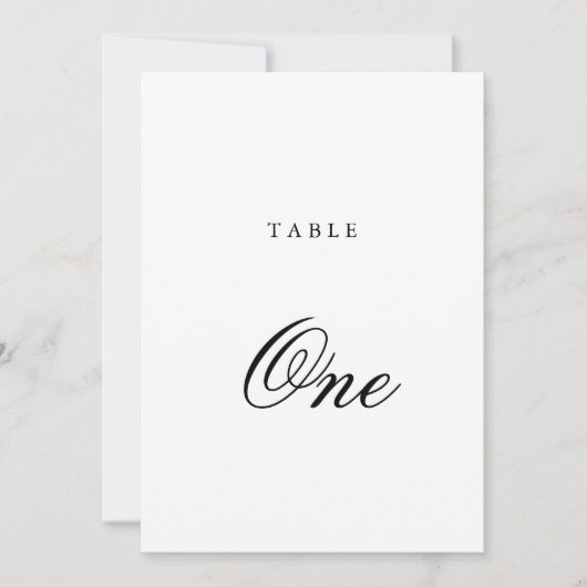 Modern Minimalistisch Monogram Bruiloft Tafelnumme Kaart (Voorkant)