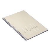 Modern Minimalistisch Monogram Crème Notitieboek (Rechterzijde)