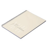 Modern Minimalistisch Monogram Crème Notitieboek (Linkerzijde)