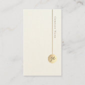 Modern minimalistisch monogram Faux linnen wit en Visitekaartje (Voorkant)