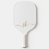 Modern minimalistisch monogram Gold Script Aangepa Pickleball Paddle (Achterkant)