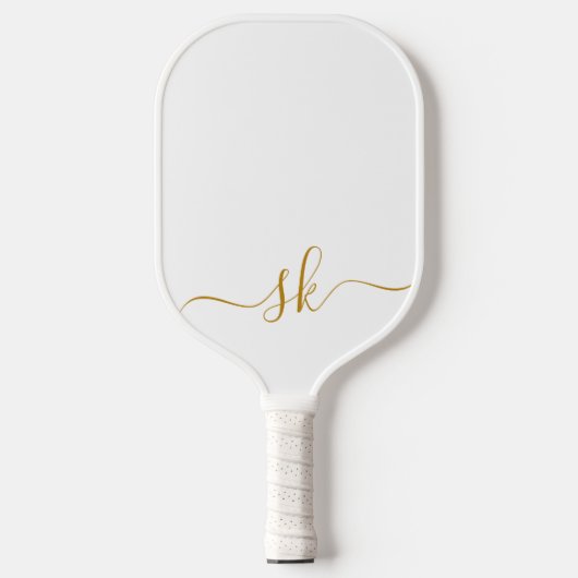 Modern minimalistisch monogram Gold Script Aangepa Pickleball Paddle (Voorkant)