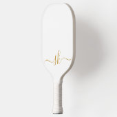 Modern minimalistisch monogram Gold Script Aangepa Pickleball Paddle (Links)