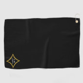 Modern Minimalistisch Monogram Golfhanddoek (Horizontaal)