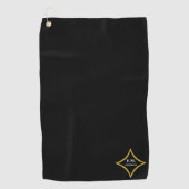 Modern Minimalistisch Monogram Golfhanddoek (Voorkant)