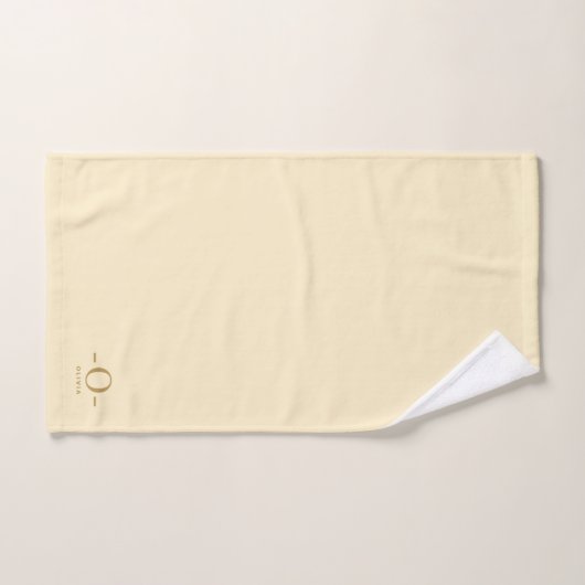 Modern Minimalistisch Monogram Goud Wit Bad Handdoek (Handdoek)
