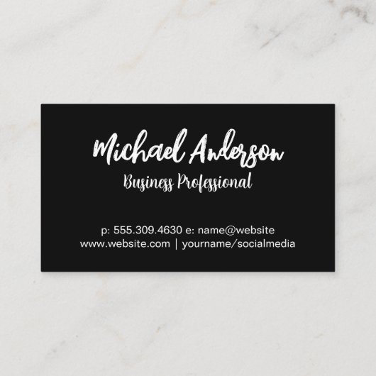 Modern minimalistisch monogram | Goudmarmer Visitekaartje (Achterkant)